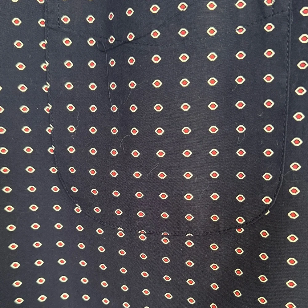 J. Crew Dark Blue and White Patterned Shirt